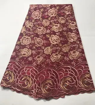 

2019 High Quality Peach African Voile Swiss Lace Fabric French Swiss Voile Lace Fabric Cotton For wedding XSJUN061