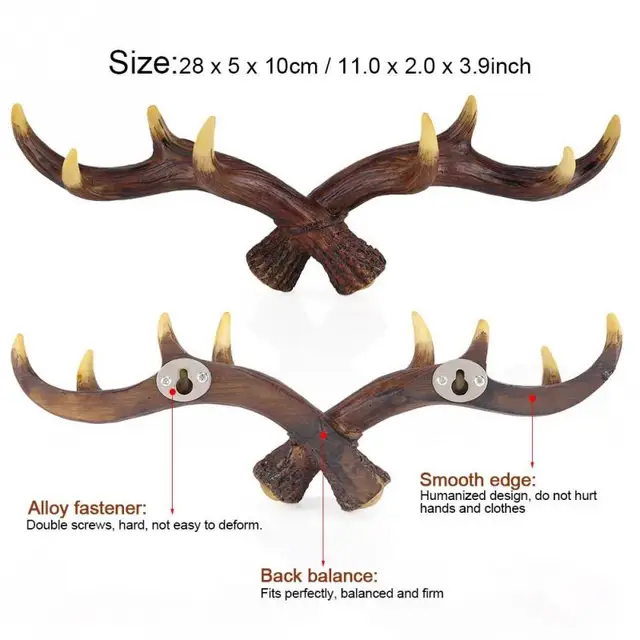 Modern Deer Head Decorative Wall Hook Rack Hat Coat Bag Hanger Holder Organizer Storage Rack
