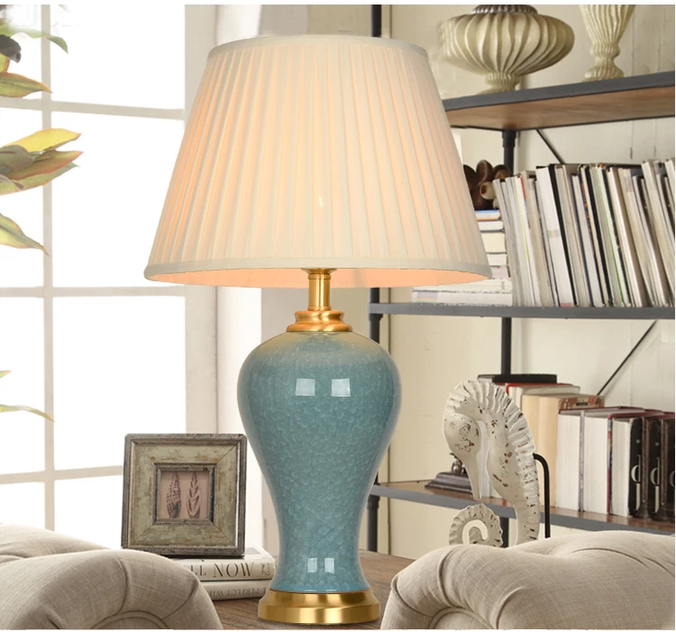 Bedroom vintage table lamp china living room Table Lamp for wedding decoration ceramic art table lamp (2)