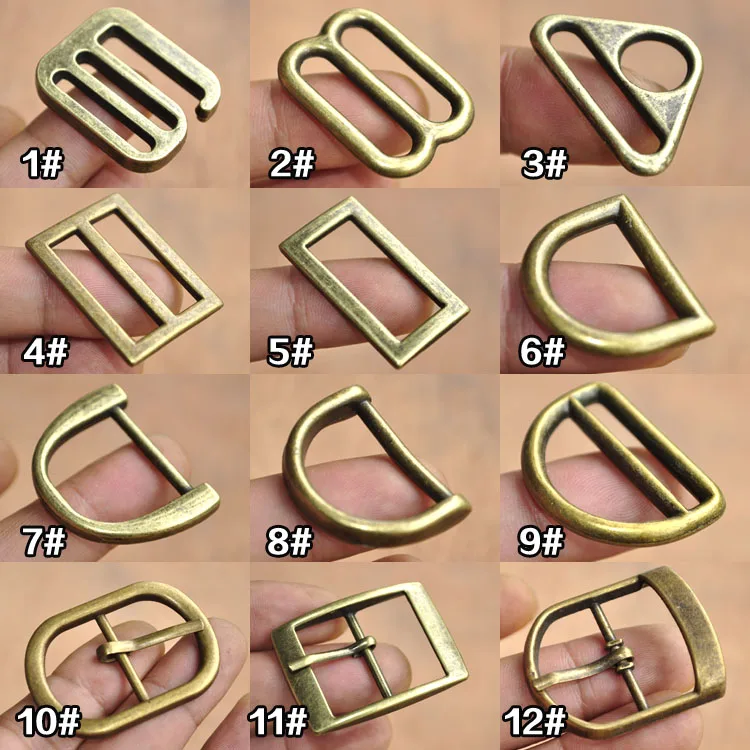 

New 1" For 25mm Webbing 5pcs 12 Kinds Brass Zinc Alloy Pin Buckle D Ring Slider For DIY Backpack Bags Shoes Hardware Accessories