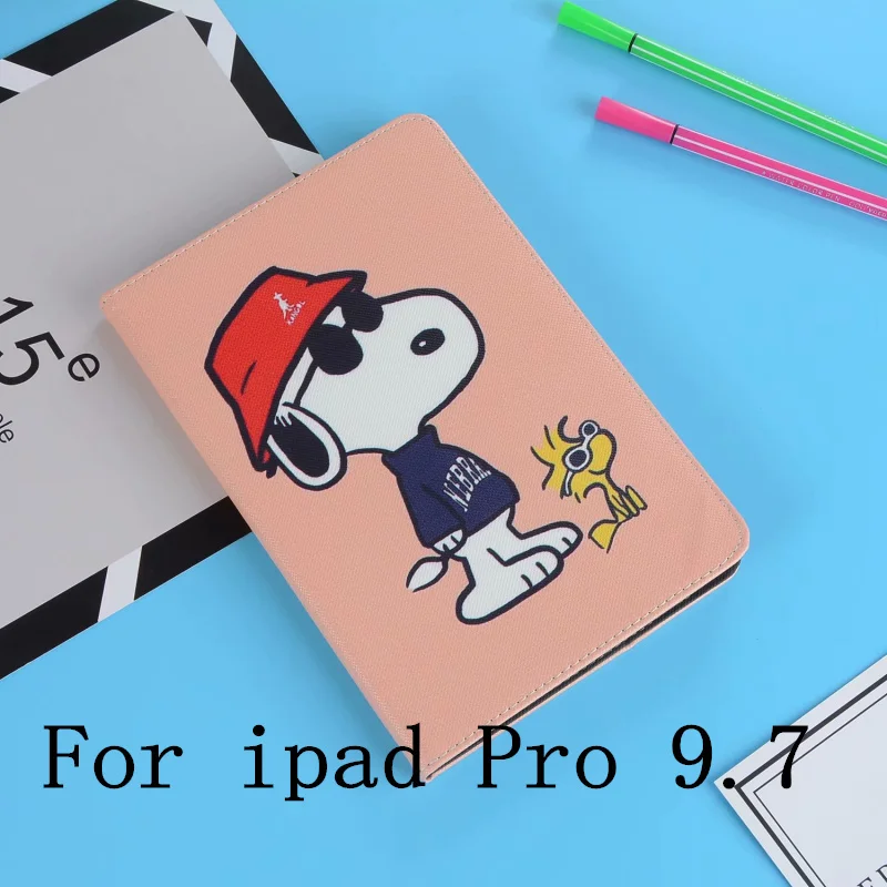 Чехол для iPad Pro 9,7 из для iPad Pro 10,5 кожи, мягкий чехол для Air 1 2 с изображением милой собаки Микки Стива дораэмона миньонов - Цвет: Бежевый