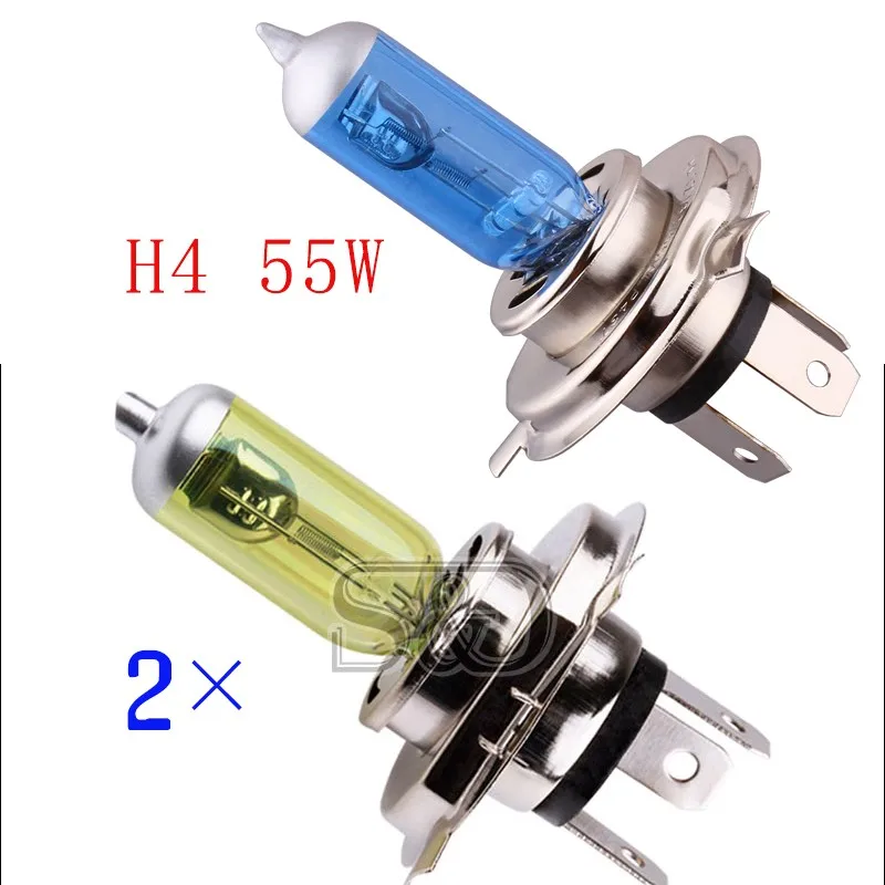 Ampoule halogène H4 12V 60 / 55W Jaune 3000k Phare en verre Lumière de  voiture Auto Lamp 2 Pcs (1 paire)