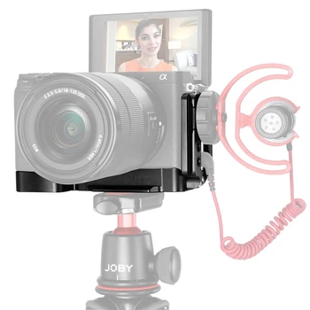 

Quick Release Plate for Sony A6400 Camera Vlogging L Plate Bracket Holder with Arca Style Cold Shoe for Microphone