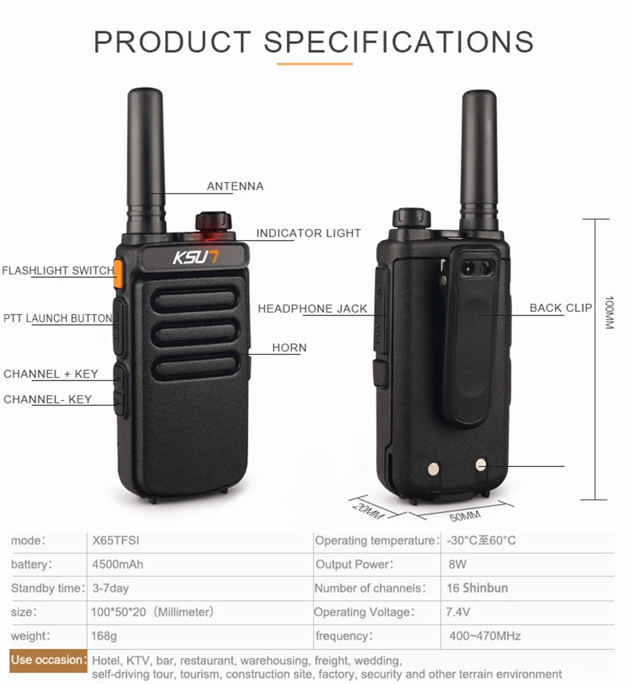 (2 шт.) KSUN X-30 портативная рация Портативный Радио 8 W высокой Мощность UHF Handheld двухстороннее Портативная радиостанция для радиолюбителя КВ