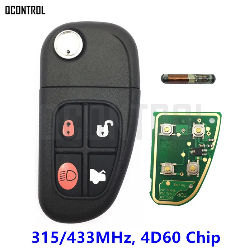 QCONTROL 4 Buttons Remote Key for Jaguar X Type S Type XJ XK Type