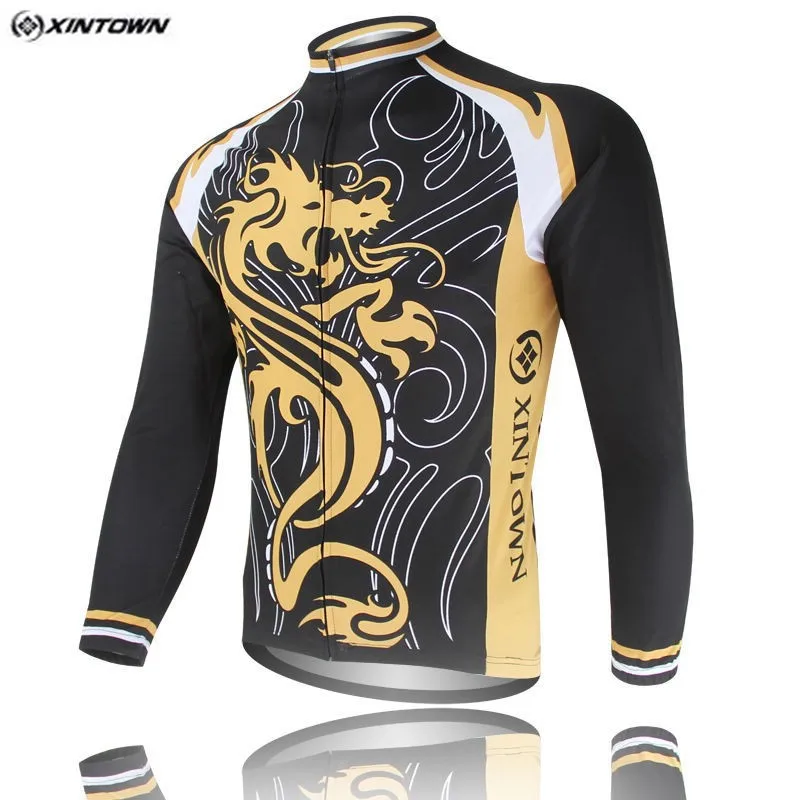Hot Men Yellow Dragon Bike Long jersey Pro Team Cycling clothing Riding