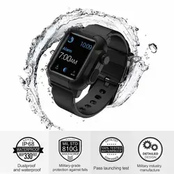 Силиконовые спортивные полосы для Apple Watch ремешок чехол 42 мм/38 мм Iwatch серии 3 2 запястья ремень ремешки + Защитная крышка