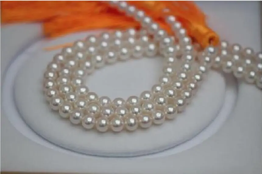 

FREE shipping Genuine AAA+ 11-12mm Natural south sea white pearl necklace good luster 50" a()