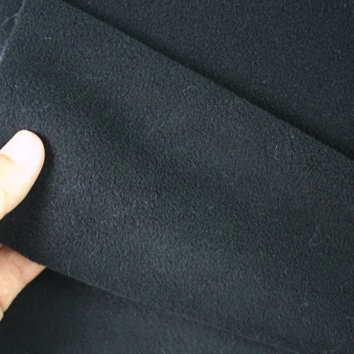 Black Polar Fleece Fabric anti pilling one side Fleece fabric Handmade
