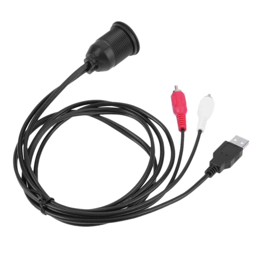 USB A разъем 3 5 мм RCA Женский штекер 2 x USB2.0 шнур для приборной панели крепление AUX