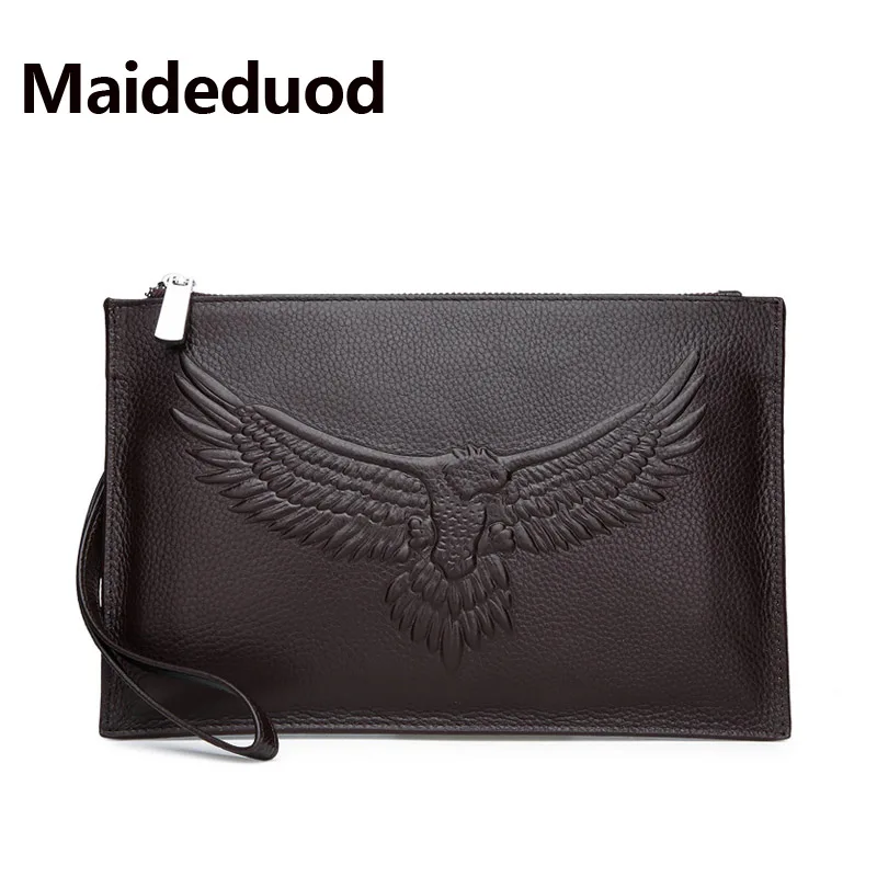 

Maideduod Brand Cowhide Men Clutch Wallets Genuine Leather Long Purses Business Large Capacity Wallet Zipper Phone Bag For Male