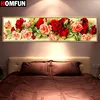 HOMFUN-pintura de diamante redondo/cuadrado completa, cuadro artesanal 5D, flor rosa, bordado 3D, punto de cruz, regalo para decoración del hogar ► Foto 1/6