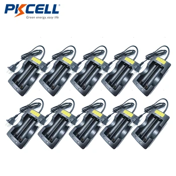 

10Pack/lot PKCELL 18650 Battery Charger for 2pcs 18650 3.7V Li-ion Rechargeable Battery EU/US Plug 2 Slot Charger