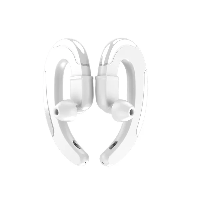 HBQ Q25 TWS костная проводимость ушные крючки настоящие Беспроводные наушники с микрофоном Bluetooth наушники гарнитуры для iPhone samsung - Цвет: Белый