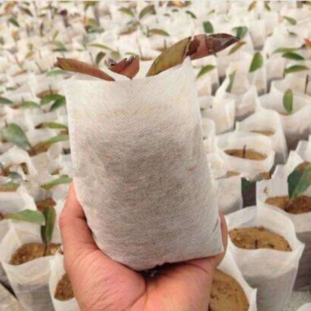 

100pcs Seedling Raising Bag Nursery Pot Plant Flowers Pouch Garden Supply 4 Size Non-woven Grow Bags Garden Pots & Planters