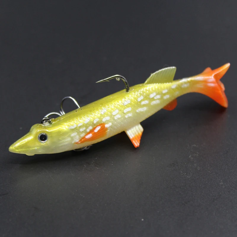 2016 Fishing Lure 9.5cm 14g t Tail Artificial Bait Silicone Yellow