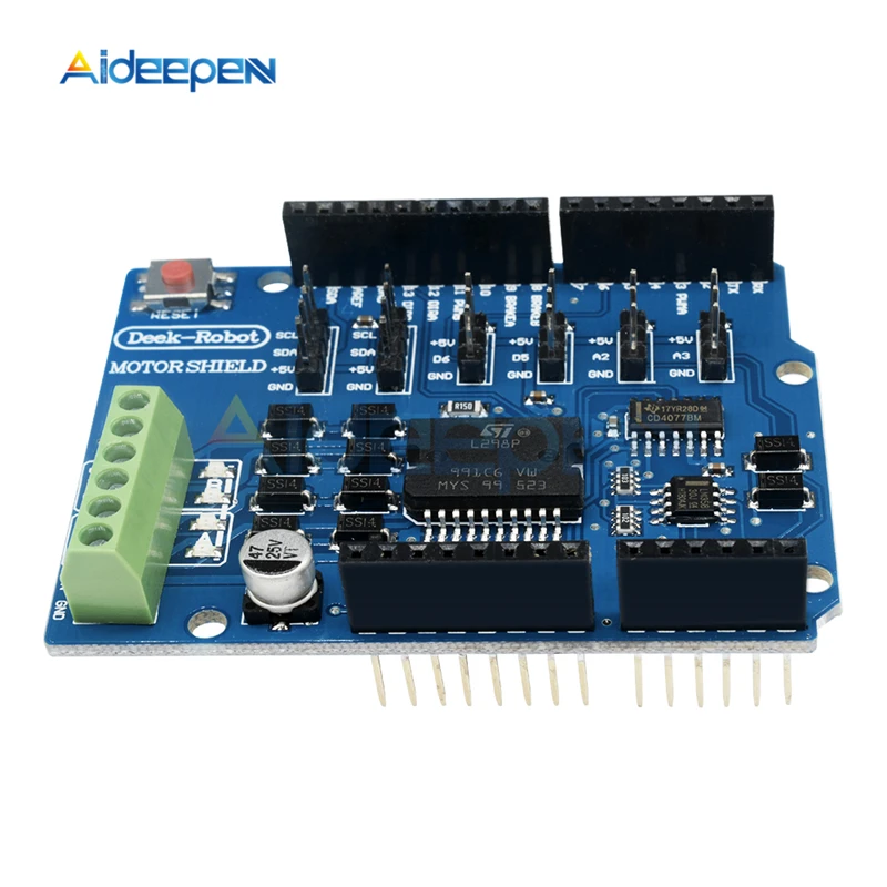 1Pcs L298P L298 Shield R3 DC Motor Driver Shiled Board Module 2A Dual Full Bridge H-Bridge 2 Way For Arduino UNO r3 Relay 5V 12V