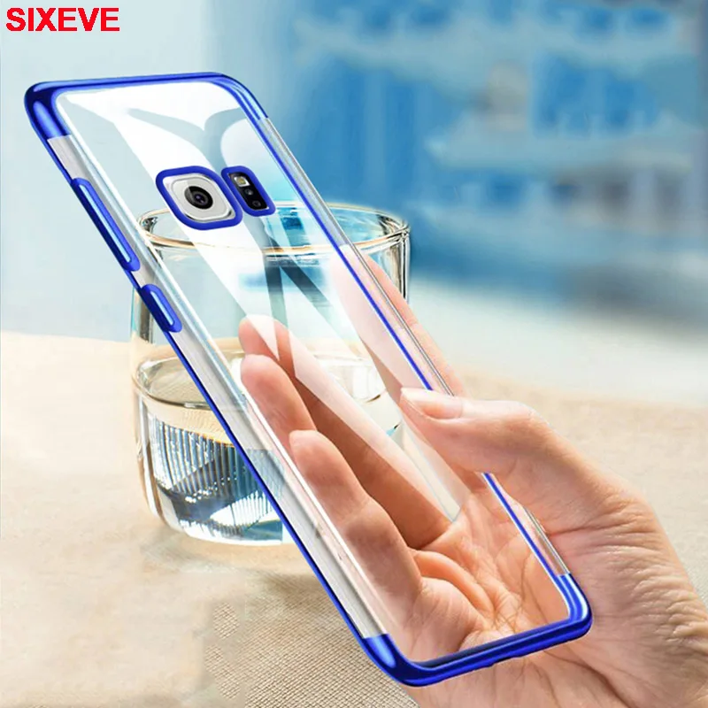 Роскошный прозрачный силиконовый чехол из ТПУ с покрытием для Samsung Galaxy S9 S8 Plus S7 S6
