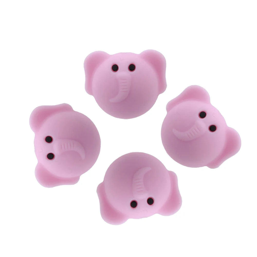 5pcs 코끼리 실리콘 구슬 귀여운 Teething 장난감 구슬 DIY 씹는 목걸이 간호 식품 학년 펜던트 BPA 무료