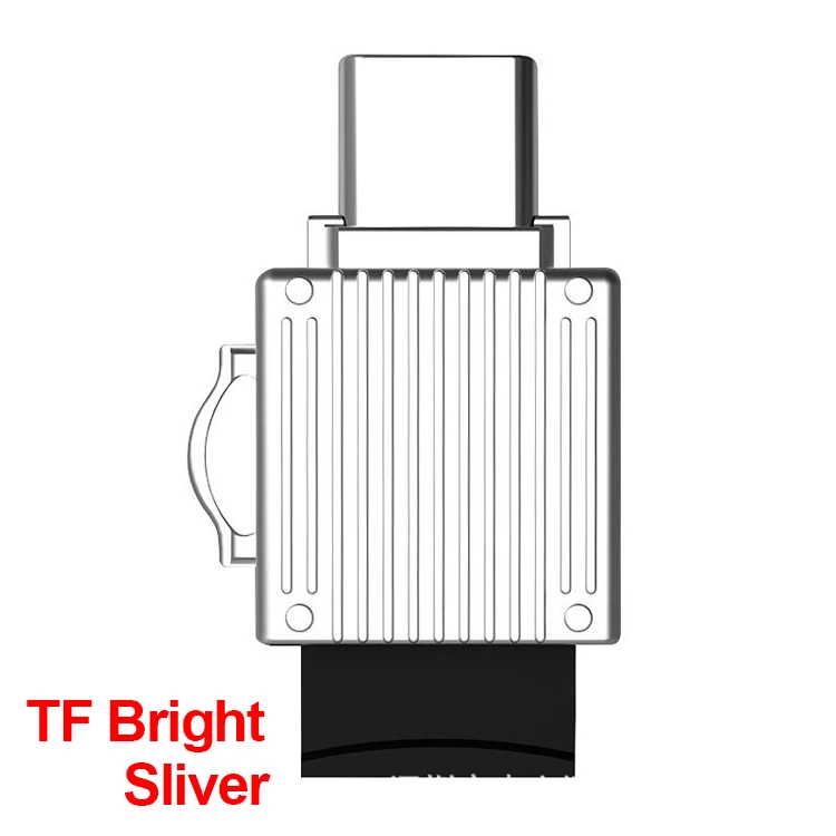 TF bright silver UTHAI C07 mini type C usb3.1 Micro SD TF кардридер для Macbook или смартфона с интерфейсом type c - Цвет: TF bright silver
