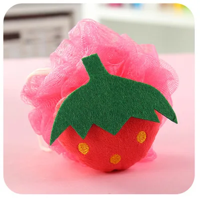 Rose red Хлопковая детская Мочалка для ванны Мягкий силиконовый чехол с рисунком из мультфильма детская губка для ванны пуховка для пудры Милая Детская Одежда для новорожденных, младенцев продукт для душа натирания Полотенца шарики - Цвет: Rose red