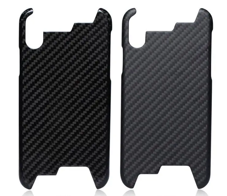

Gloss/Matt Real Carbon Fiber Mobile Phone Half Cover Case Pouch For iphone X 10