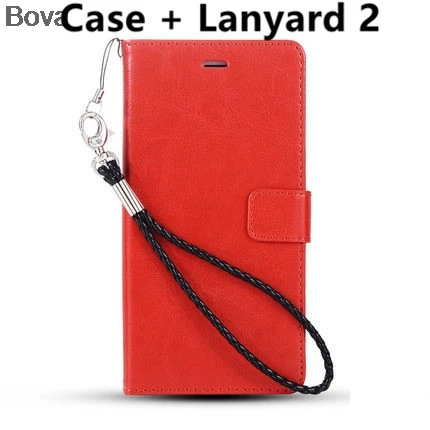 Huawei Y6 Pro держатель для карт, чехол для huawei Y6 Pro, 5,0 дюймов, кожаный чехол для телефона, ультратонкий кошелек, чехол, откидная крышка, кобура - Цвет: Red Lanyard 2