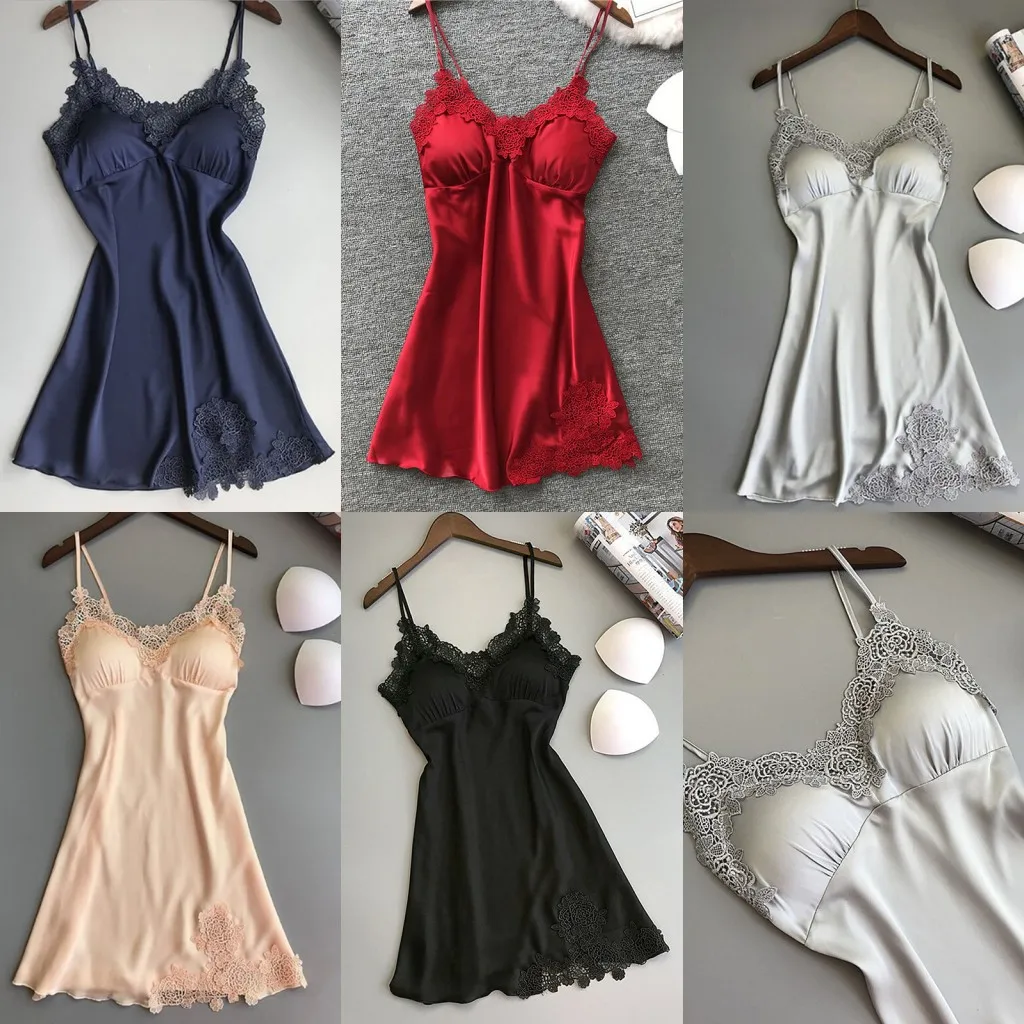 Новинка 5 цветов женский сексуальный шелковый халат Babydoll кружевное белье пояс