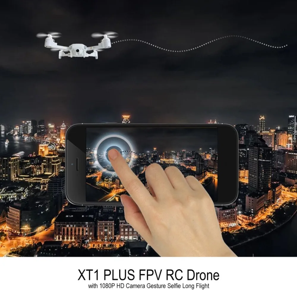 Attop XT1 Плюс 2,4G FPV игрушка-Дрон на дистанционном управлении с 720 P/1080 P Широкий формат Камера жест селфи длительный полёт складной Квадрокоптер с дистанционным управлением подарок