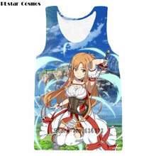 Plstar Космос Новые Аниме жилет Для мужчин Для женщин Мода Топы меч Книги по искусству-Жилет Хипстер 3D жилет SAO Топы