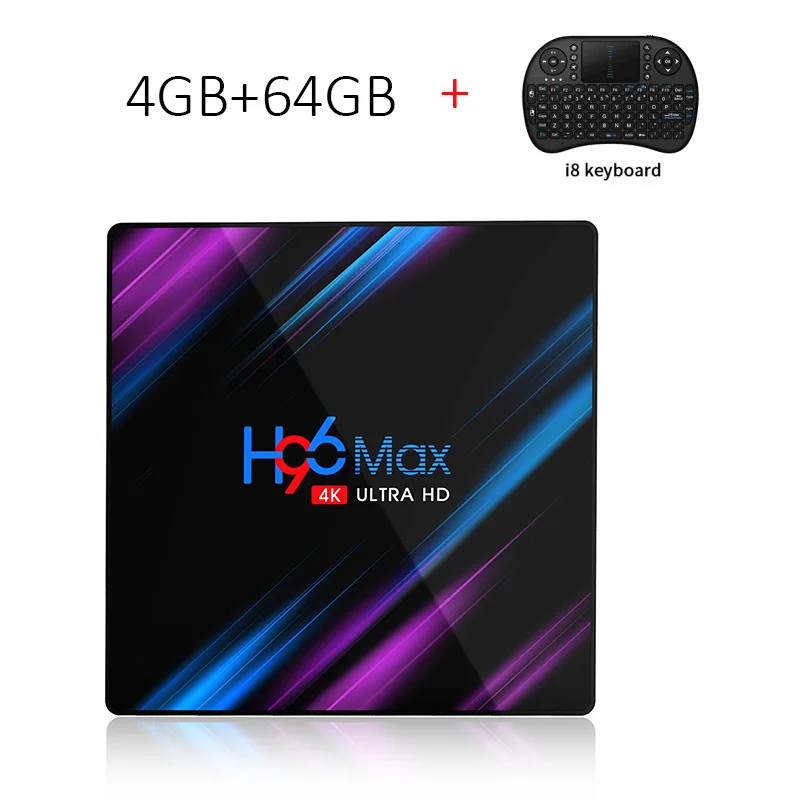 Телеприставка 4G DDR3 USB 3,0 Bluetooth 4,0 Android 9,0 9 OS 4K 4096x2160 H96 Smart Penta-Core Mali-450 RK3318 GPU 2,4G/5G - Цвет: Синий