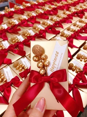 50 шт. Свадебная сувенирная розовая Золотая уникальная diy бисерная Цветочная квадратная бумажная упаковка для конфет подарочные коробки для гостей