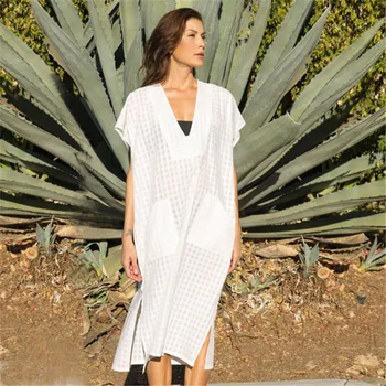 

Pareo Beach Tunic Dress Swim Suit Swimsuit Cardigan New Lattice Jacquard Loose Size Skirt For Plaid Acetate Women's Swimsuit