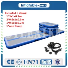 Hot A Set(5 Pieces) Inflatable Air Track Tumbling Floor Gymnastics Training Pad Gym Taekwondo Air Cushion With Air Pump