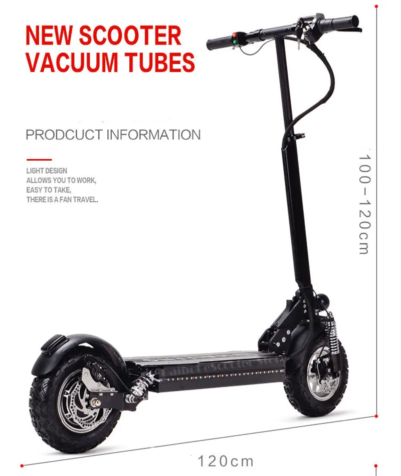 Top Off Road Electric scooter 2 Wheels Electric Scooter Double Drive 11 Inch 1000W 48V Foldable Electric Kick Scooter Adults 5