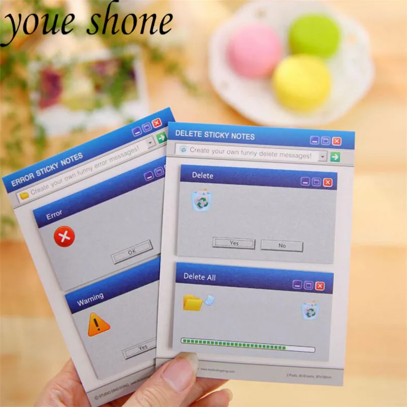 1Pcs/60Pages Kawaii Computer System Shape Memo Pads Sticky