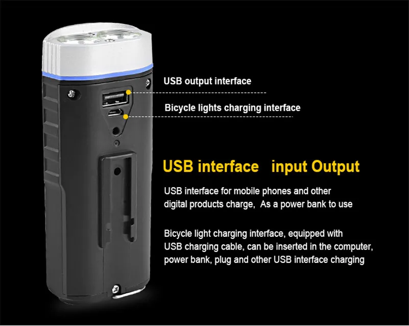 Excellent WEST BIKING USB Rechargeable Bike Light Front Handlebar Sports Cycling Led Lights Battery Flashlight Torch Bicycle Headlights 8