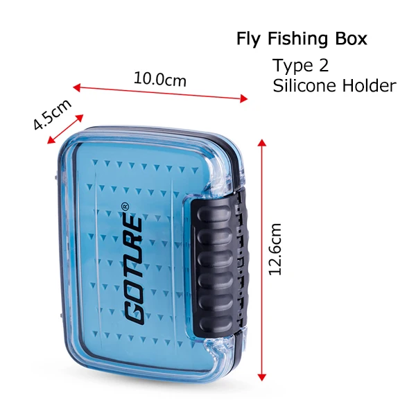 Fly Fishing Box 2 Goture Водонепроницаемый рыболовный ящик двойная сторона съёмная решётка, ящик для рыбалки Приманка/Крючки/Аксессуары, коробка для приманок - Цвет: Fly Fishing Box 2