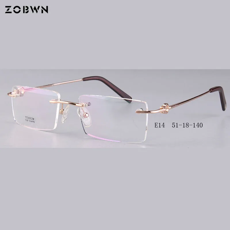 Очки без оправы мужские очки женские титановые оправы для очков очки de grau Gafas lentes montures de lunette quadros gafas - Цвет оправы: E14