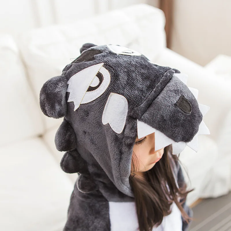 Niños Kigurumi Animal Lobo Onesies Cosplay disfraz mono niños