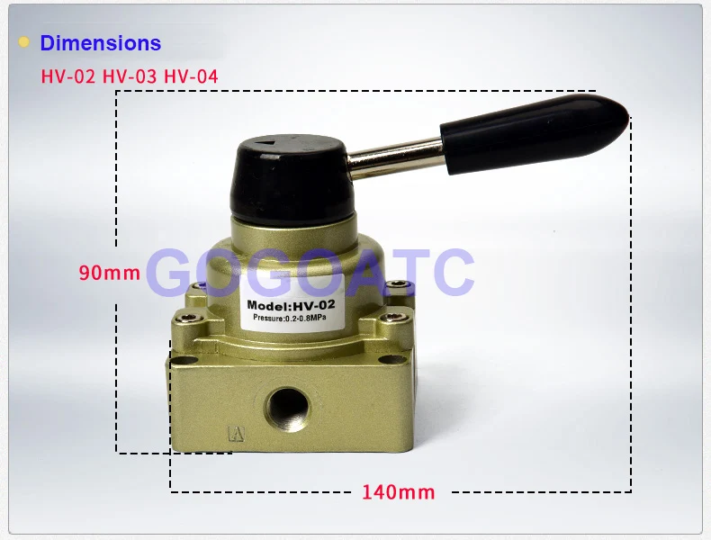 GOGO 4 положения пути 3 пневматический ручной переключатель клапана HV-02/03/04 HV400-04 Порты и разъёмы 1/4 3/8 1/" BSP шиномонтажный станок с ручным управлением клапана