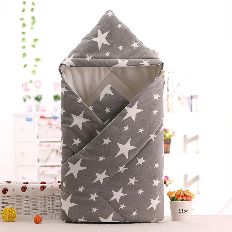 

90*90cm Baby Blanket Warm Section Soft Newborn Wrapping Blanket Cotton Printed Baby Bedding Fleece Envelopes Print Quilt