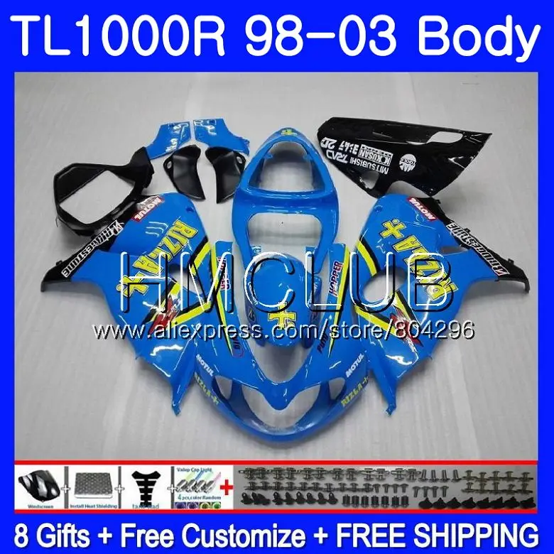

SRAD For SUZUKI TL 1000 R TL1000R 98 99 00 01 02 03 25HM.15 TL1000 R TL 1000R 1998 1999 2000 2001 2002 2003 RIZLA blue Fairing