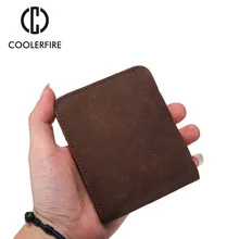 Винтажные мужские кошельки из натуральной кожи, тонкий мужской кошелек, держатель для карт, Воловья кожа, Crazy horse, кожаный кошелек для мужчин, PJ004