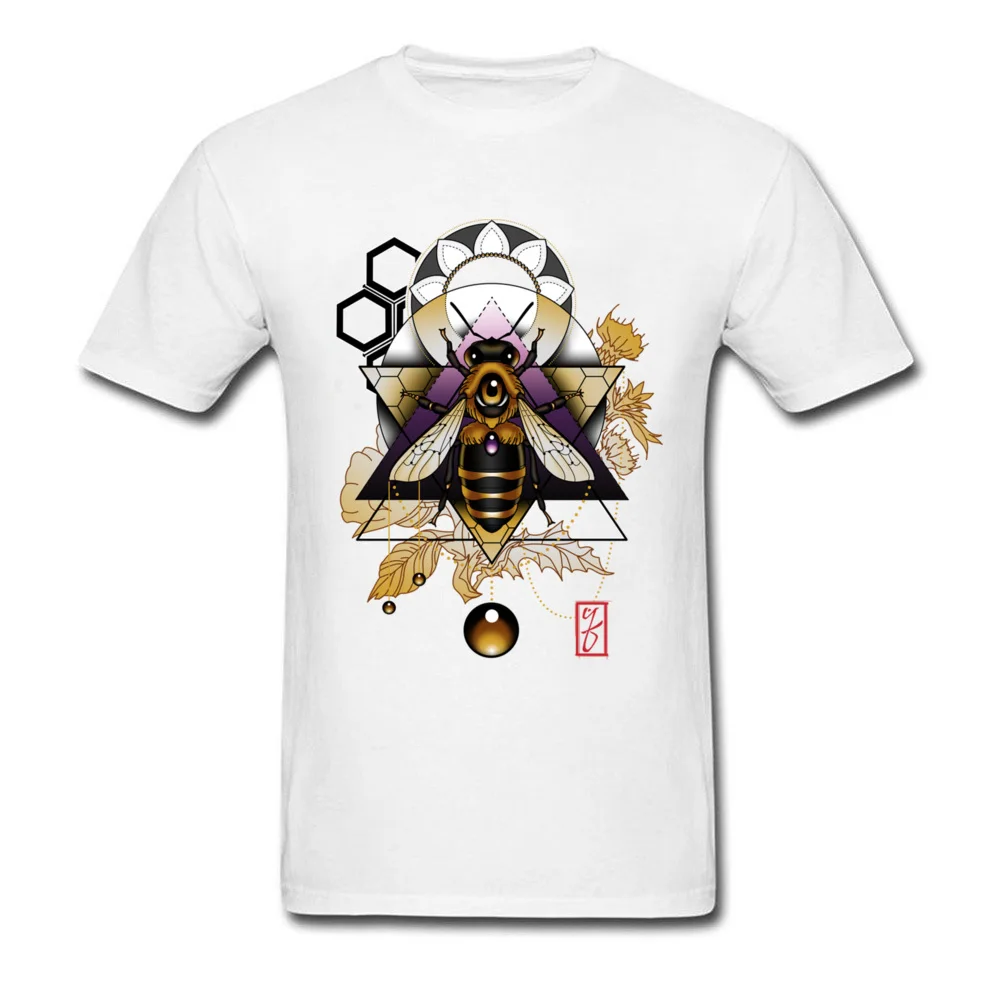 honey bee 8340 Men T Shirt Funny Normal Tops Tees Cotton Crewneck Short Sleeve Funny Tee Shirts Fall Wholesale honey bee 8340 white