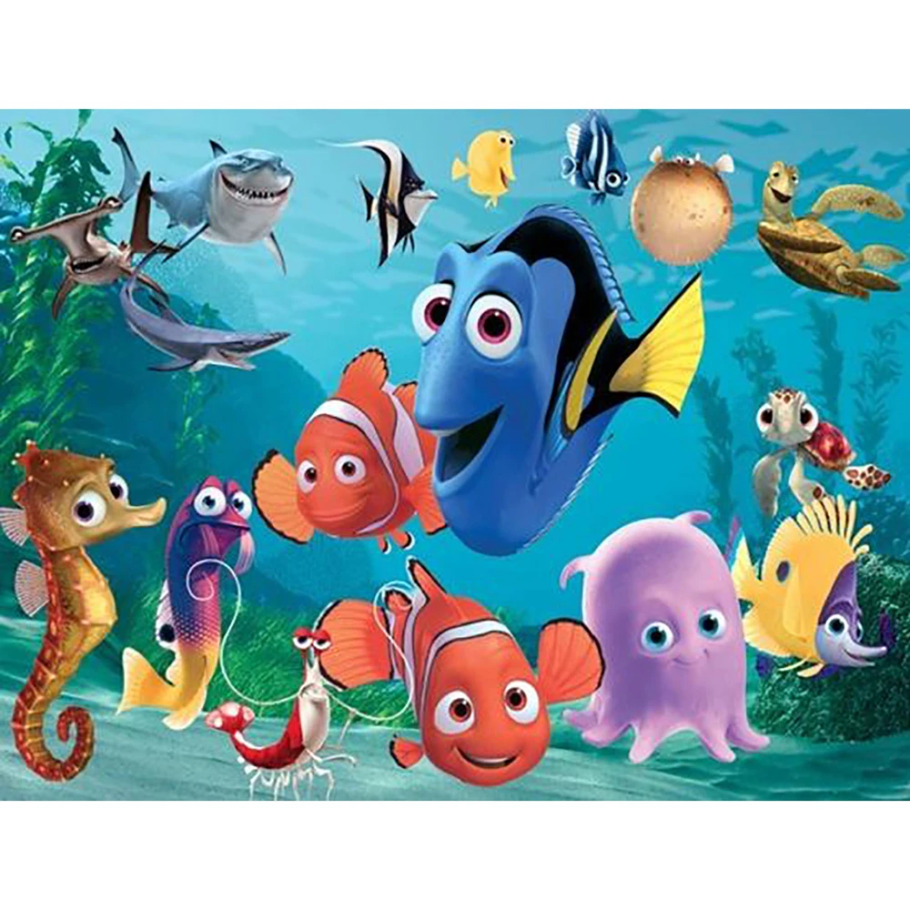 

5D DIY Full Square/round Diamond Painting Cartoon fish Finding Nemo Embroidery Cross Stitch Rhinestone Mosaic Home Decor WG724
