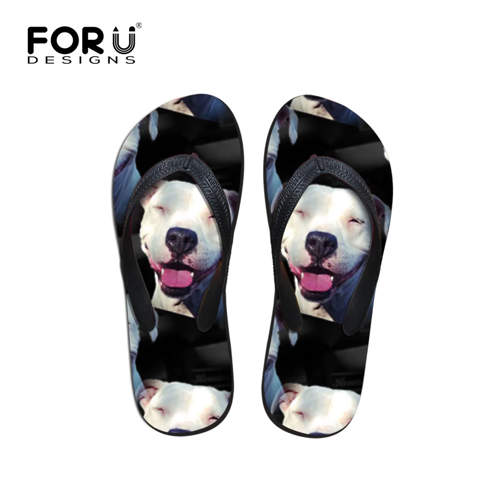 

doginthehole Sport Sandals Beach Shoes Men Bull Terriers Printing Mens Flip Flops Sport Slipper Outdoor Sandals Flats Shoes Sea