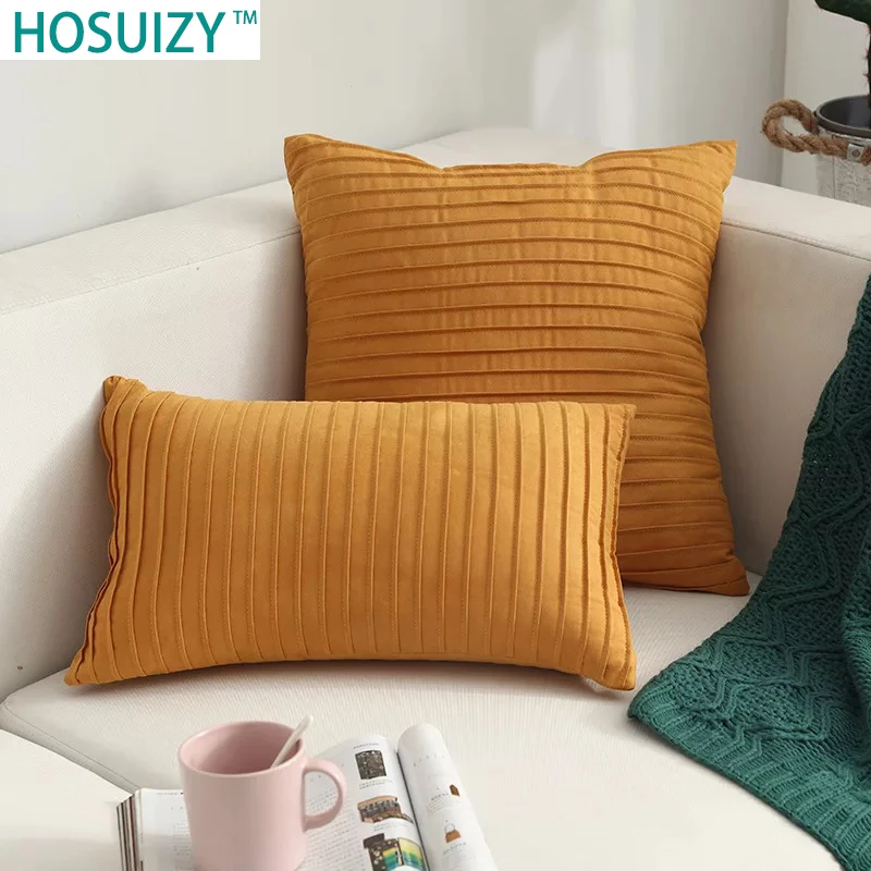 Декоративная наволочка 30x50 см, замшевая ткань, Одноцветный, в полосочку, складной домашний декор, современный раскладной диван диванная подушка, Чехлы, зеленый