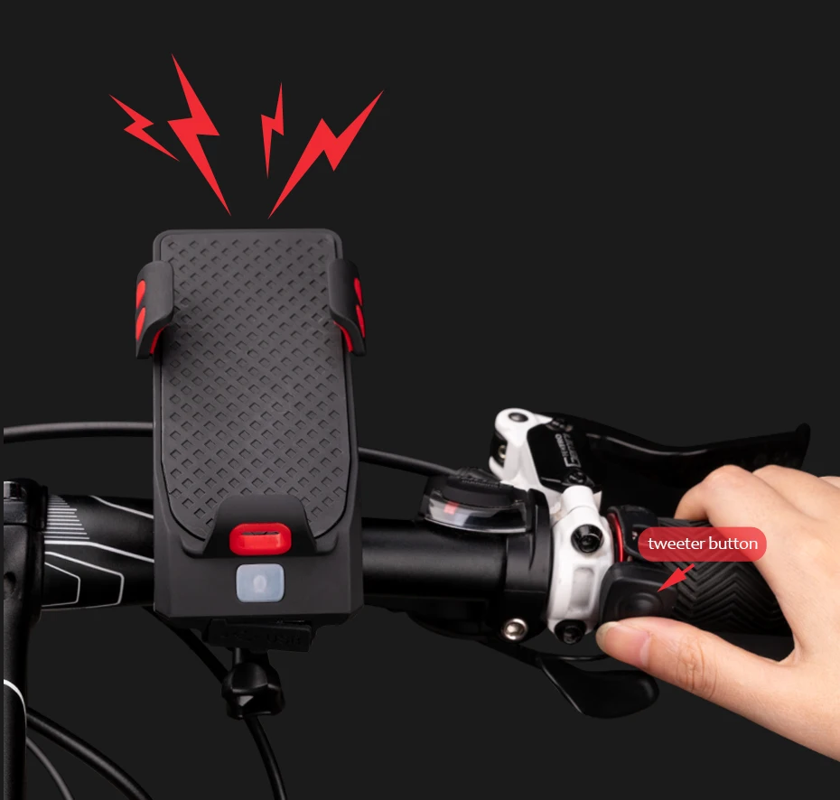 Perfect CoolChange Bike Light Cycling Alarm Bell Smart phone Mount Stand Bicycle Lamp Stand 2000/4000mAh Power Bank Bicycle Front Light 16