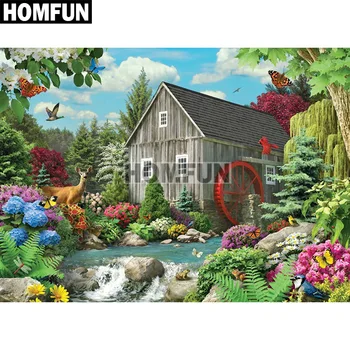 

HOMFUN Full Square/Round Drill 5D DIY Diamond Painting "Spring Scenic" 3D Embroidery Cross Stitch 5D Home Decor A00854